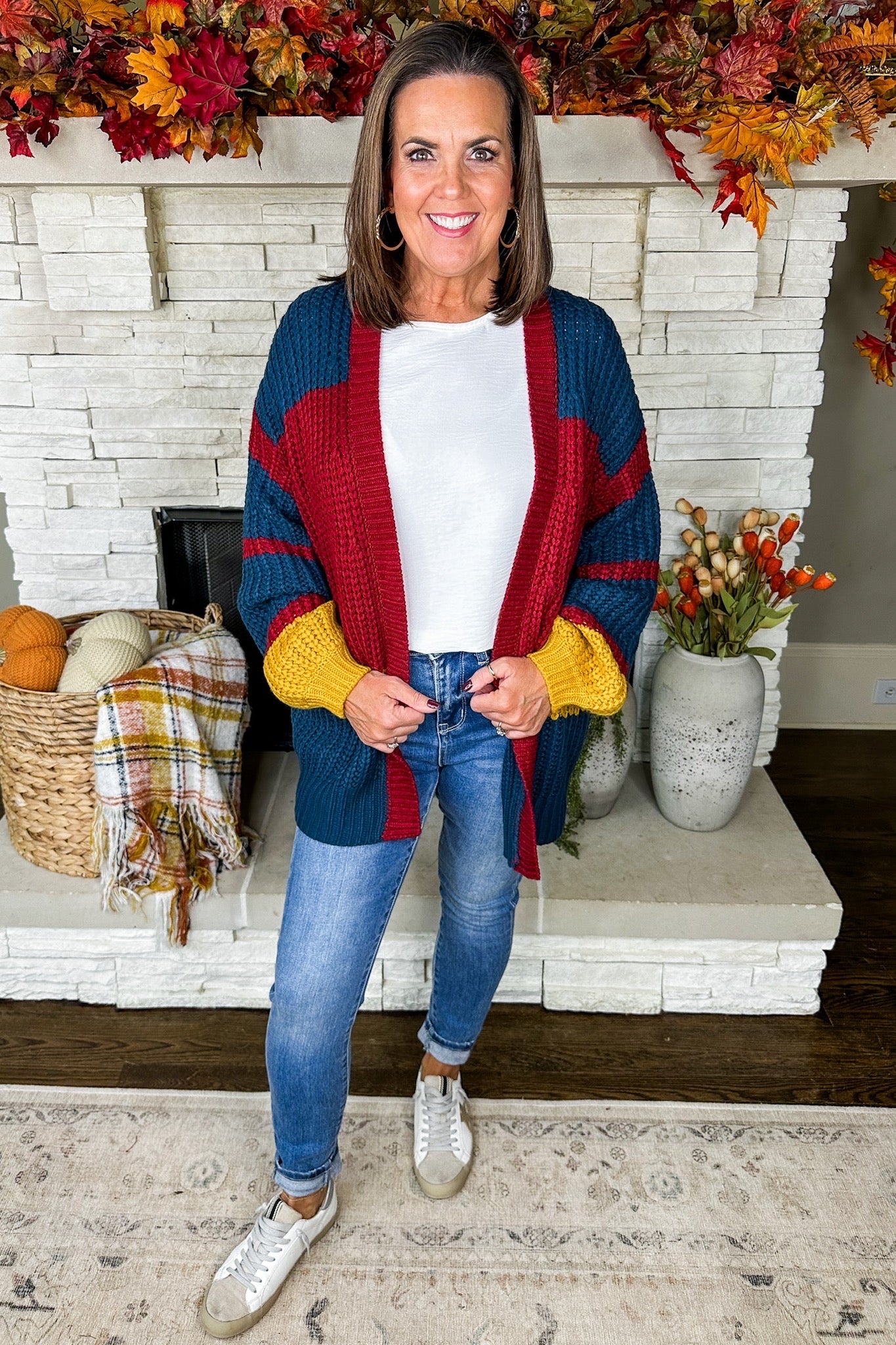Distracted Moment Color Block Cardigan