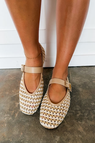 Left On Read Mary Jane Flats in Natural
