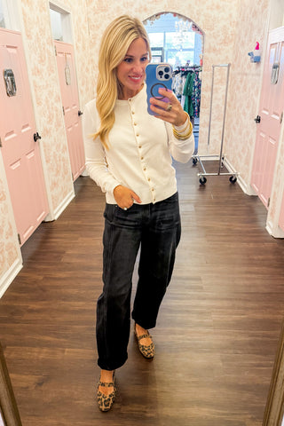 Risen Black Barrel Jeans