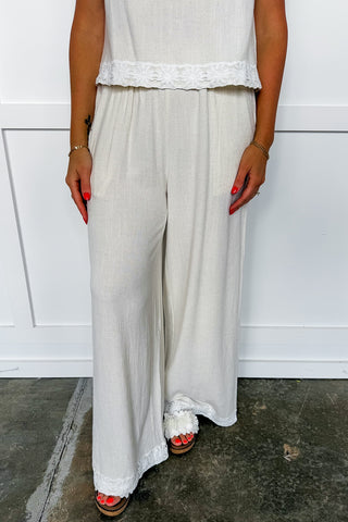 Southern Grace Floral Embroidered Pants Set