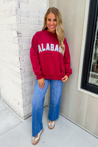 Alabama Gingham Mallory Mock Neck Sweatshirt