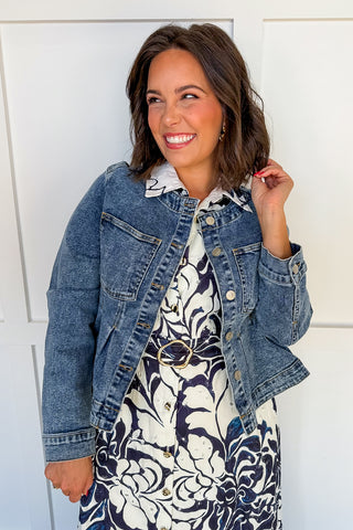 Tailored Cropped Denim Jacket