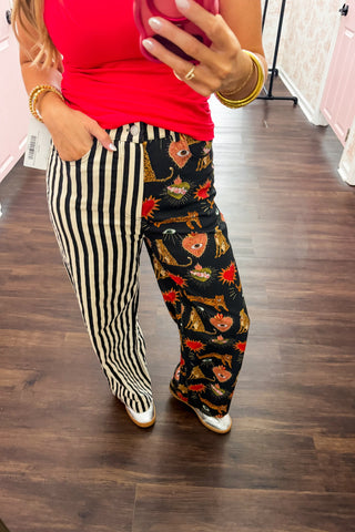 Mix It Up Pants in Stripes & Novelty Print