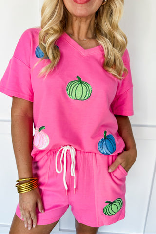 Pumpkin Patch Pink Sequin Matching Set
