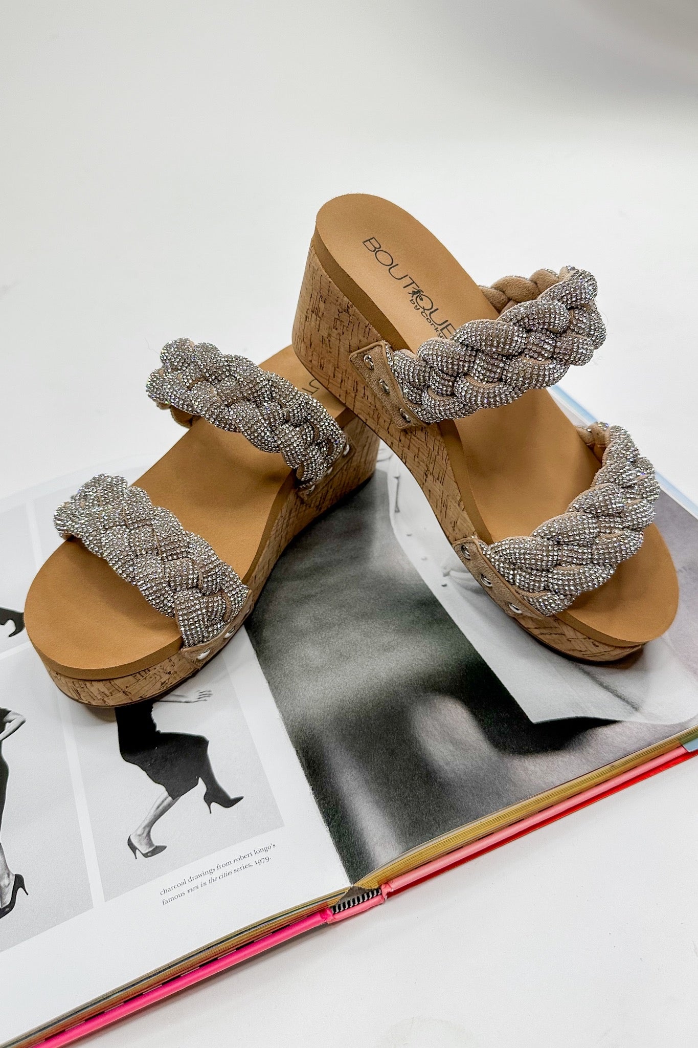 The Mystique Braided Clear Rhinestone Wedges by Corkys