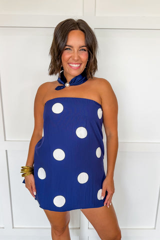 Dots & Game Days Skirt Set in Navy