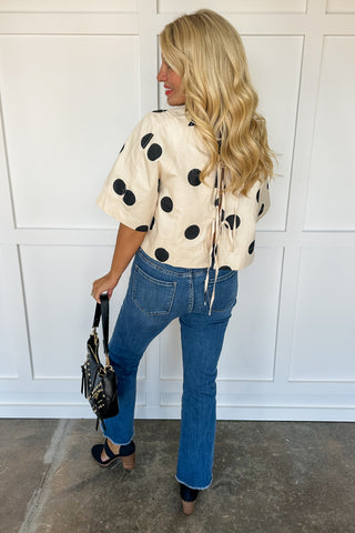 Playful Polka Dot Cream  Top