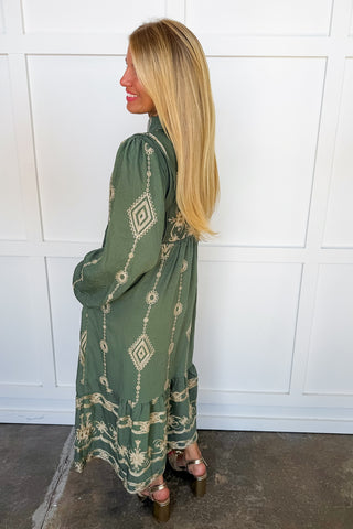 The Olive Meadow Midi Dress