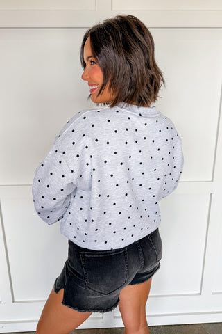 The Everyday Dot Sweatshirt in Heather Grey