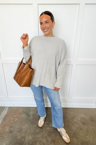 Hot Pink Deal - The Cloud Nine Sweater in Grey