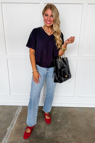 Dear Scarlett Halo Textured Knit Top in Black