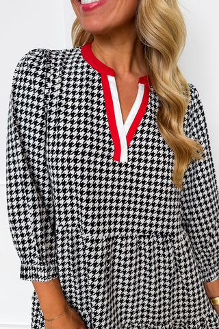 The Cooper Dress in Houndstooth Black by Mary Square