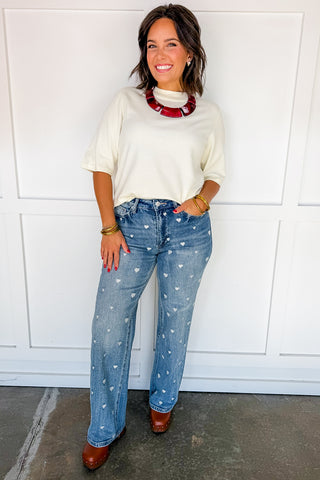 Wear It Everywhere Round Neck Top in Ivory