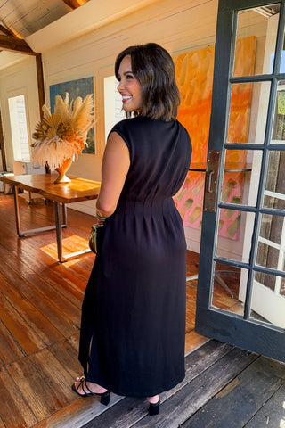 The Classic Moment Midi Dress in Black