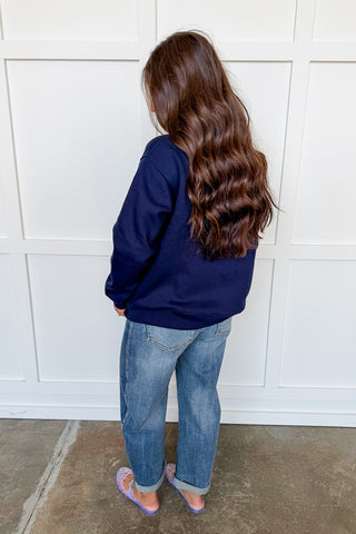 Auburn Gingham Mallory Mock Neck Sweatshirt