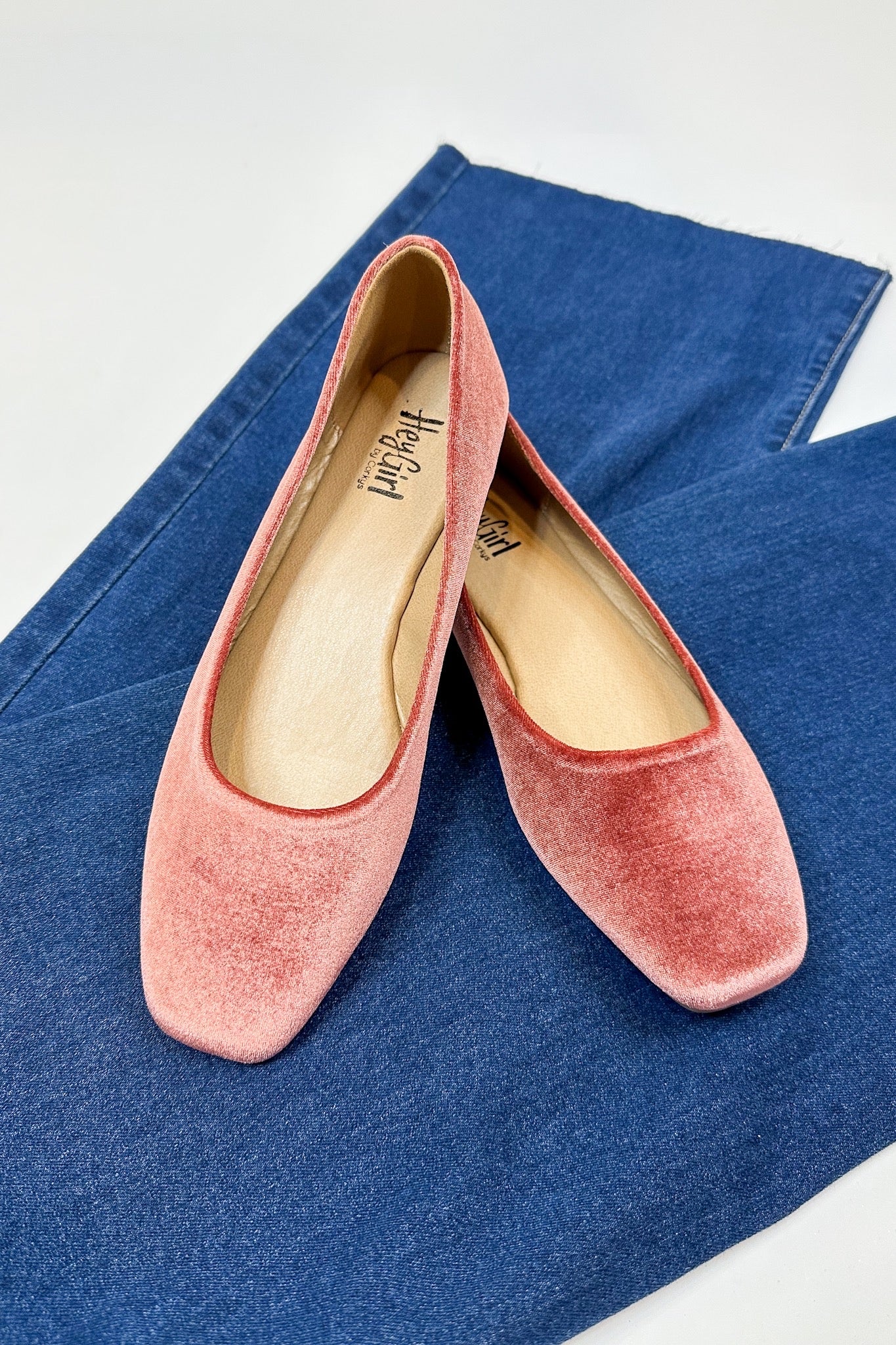 Suede Corkys Ballet Slippers in Blush