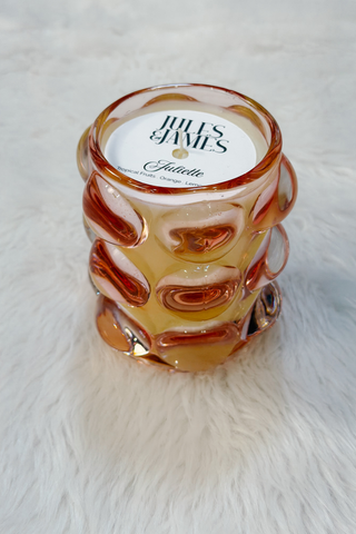 J&J Signature Candles - Juliette - Pink Bubble Glass