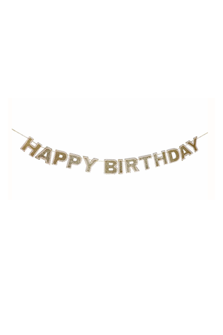 Gold Happy Birthday Reusable Party Banner