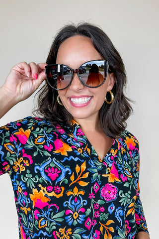 Black & Silver Glam Sunglasses