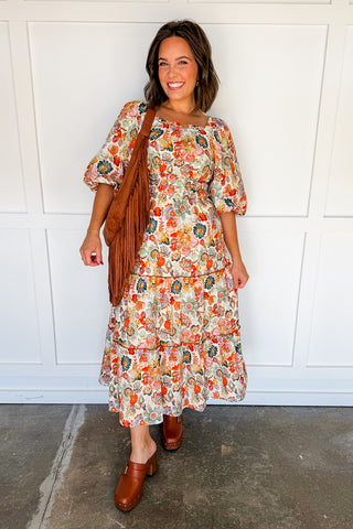 Fall for Florals Midi Dress