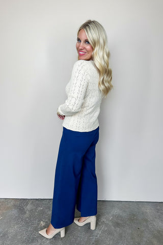 Dear Scarlett Magic Straight Cropped Pants In Navy