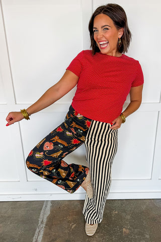 Mix It Up Pants in Stripes & Novelty Print
