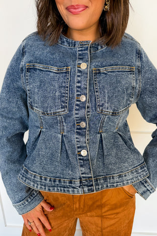 Tailored Cropped Denim Jacket