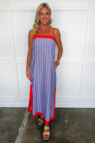 Nantucket Nights Stripe Midi Dress