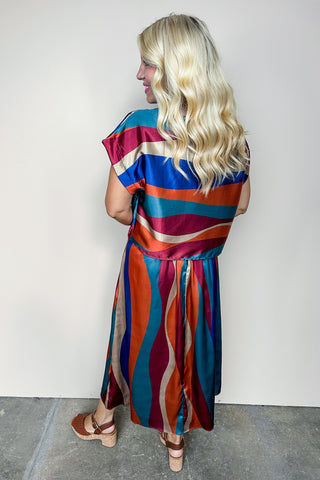 Harvest Hues Matching Skirt Silk Set