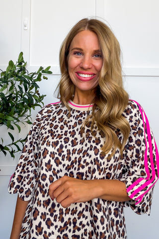 Pretty Fierce Leopard Top in Cream