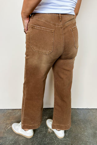 Western Brown Straight Leg Pant