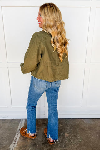 Countryside Stroll Plaid Trim Barn Jacket
