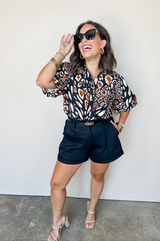 Effortless Edge Black Chino Shorts