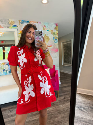 The Harbor House Dress in Red