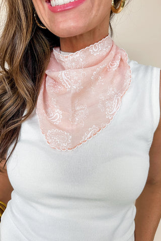Light Pink Paisley Neck Scarf
