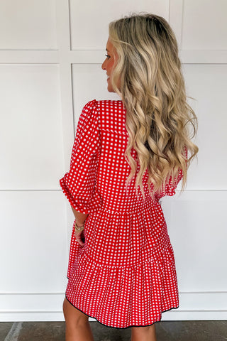The Cooper Dress in Red/black Gingham by Mary Square