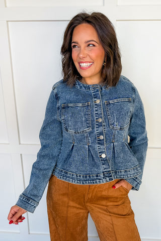 Tailored Cropped Denim Jacket
