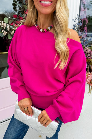 Better Than Basic Boat Neck Sweater in Orchid