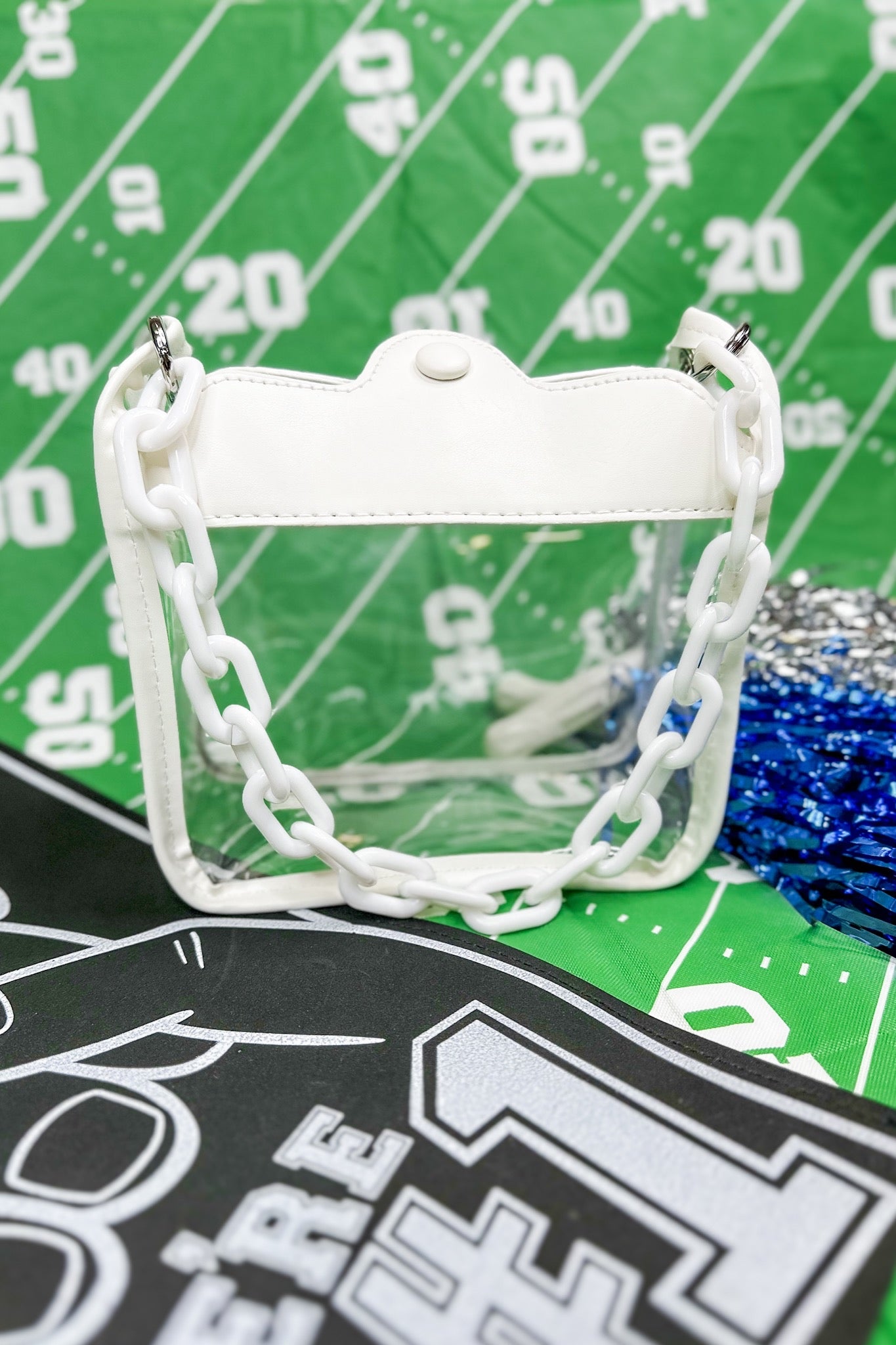 Clear Game Day Crossbody Bag in White