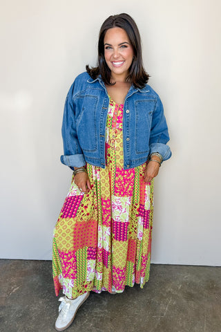 Raspberry and & Lime Paisley Print Sleeveless Jumpsuit