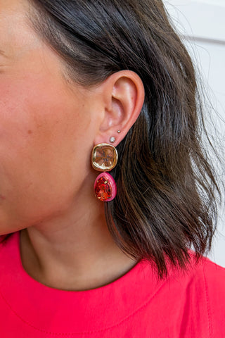 The Capri Coast Earrings in Pink