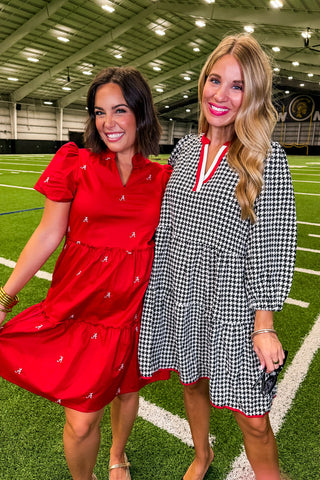 The Cooper Dress in Houndstooth Black by Mary Square