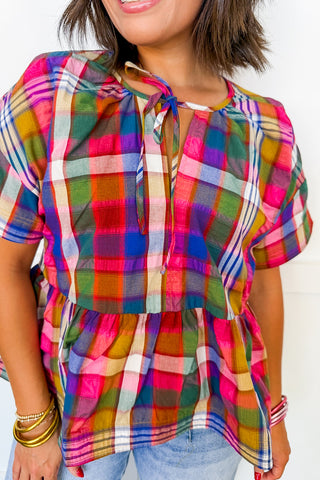 Color Outside The Lines Peplum Top