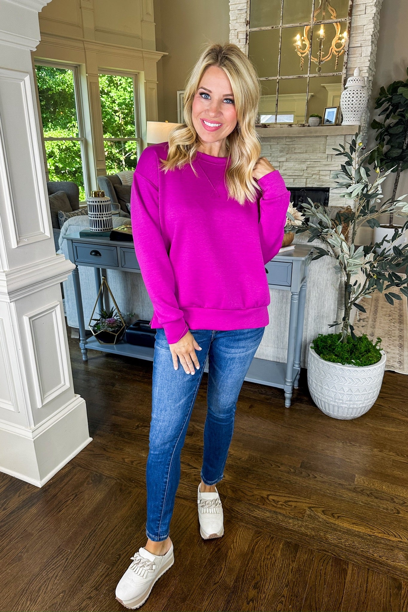 The Malibu Buttery Soft Sweatshirt in Magenta