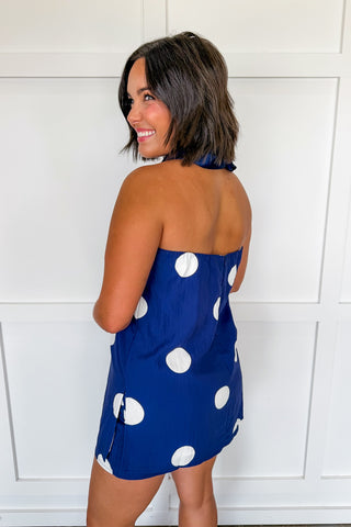 Dots & Game Days Skirt Set in Navy