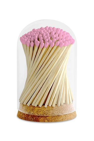 Light Pink 4" Matches In Glass Cloche