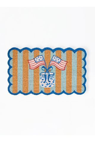 Mary Square Liberty Stripes Door Mat