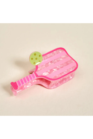 Pink Pickleball Paddle Hair Claw Clip
