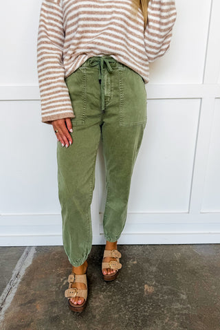 The Casual Crush Olive Joggers