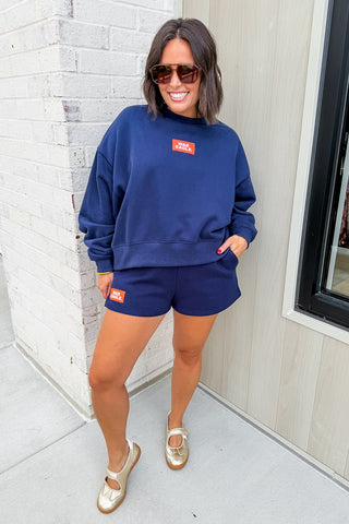 Auburn Navy & Orange Becca Short Set